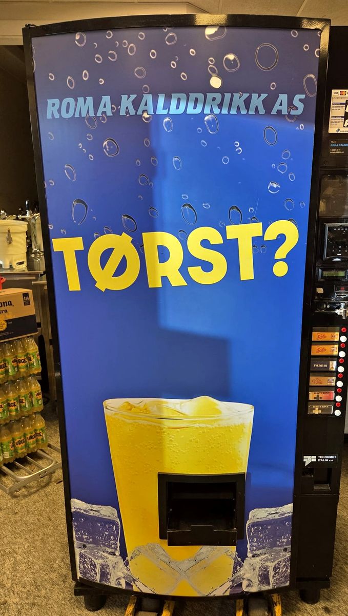 Tørst-automat fra Roma Kalddrikk for TV-, film- og videoproduksjon.